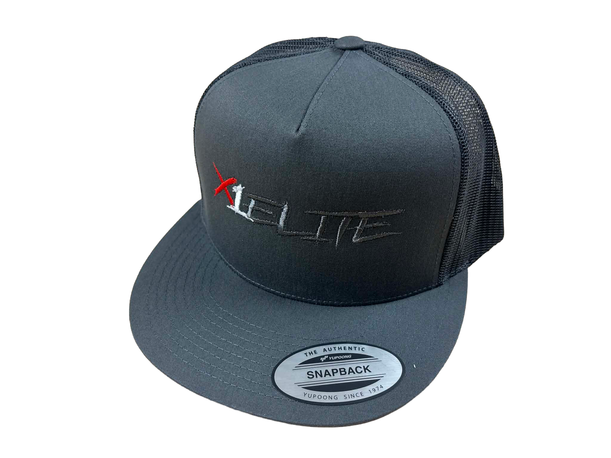 YP Classics 5-Panel Flat-Bill Trucker Hat-CHARCOAL