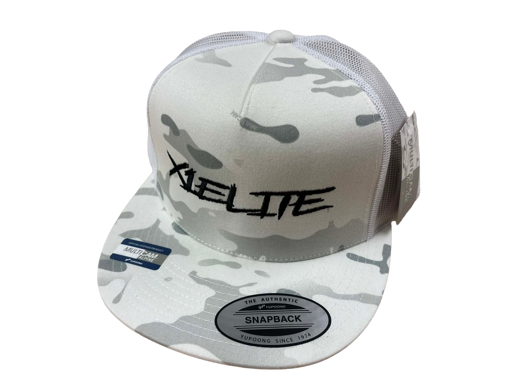YP Classics 5-Panel Flat-Bill Trucker Hat-ALPINE/WHITE