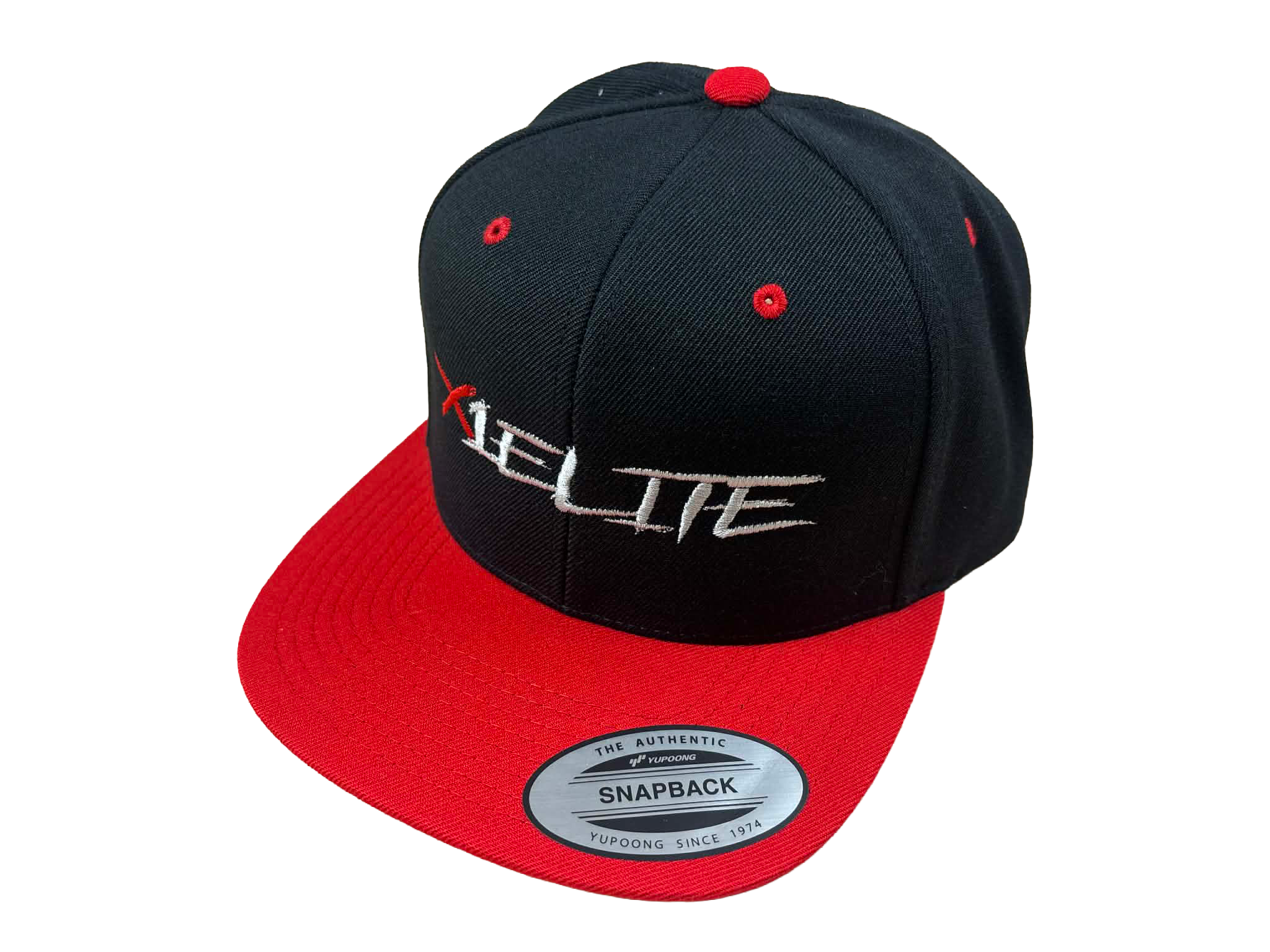 YP Classics 5-Panel Flat-Bill Trucker Hat-RED/BLACK