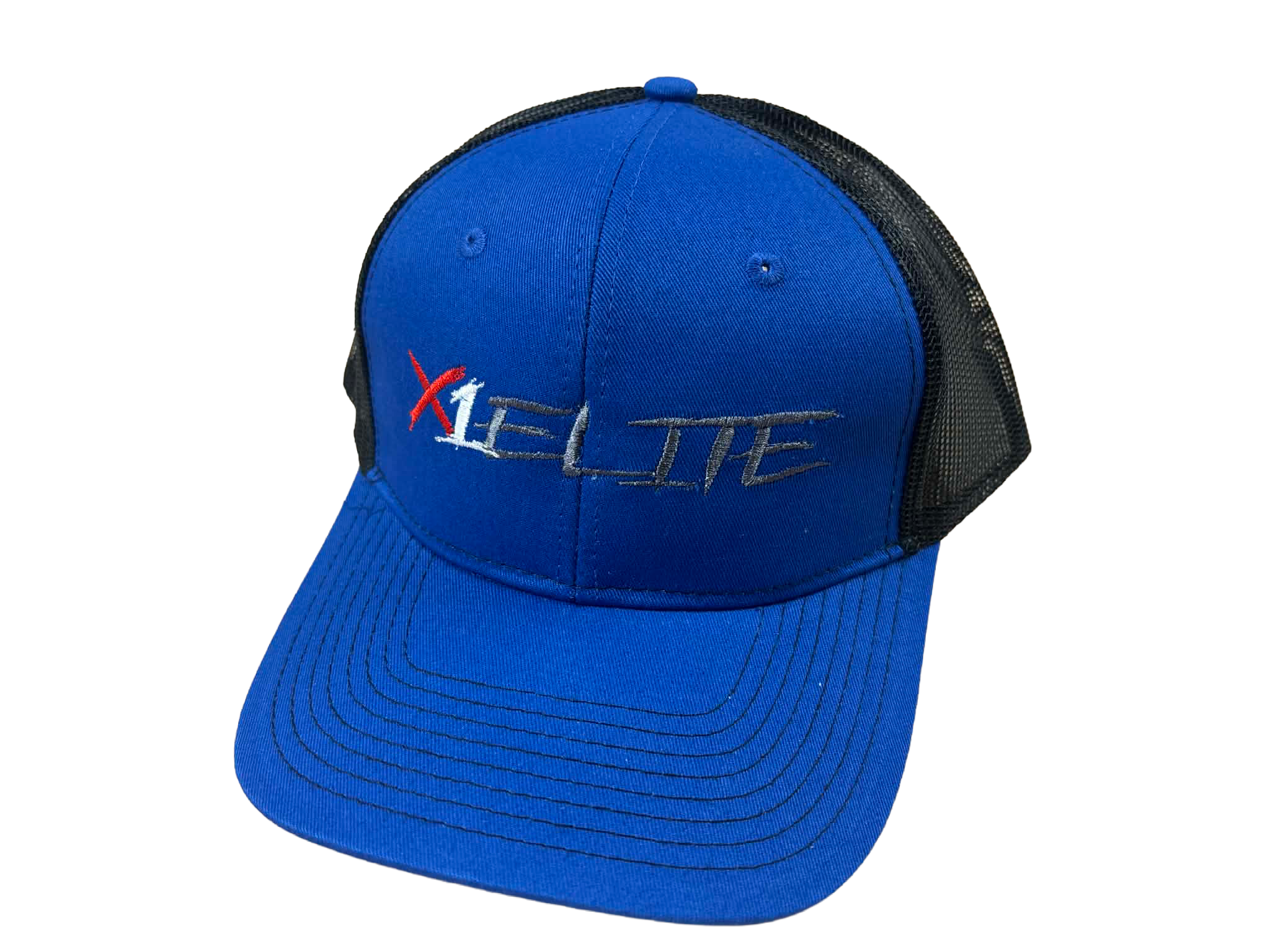 Port Authority C112 Snapback Trucker Hat-BLUE/BLACK